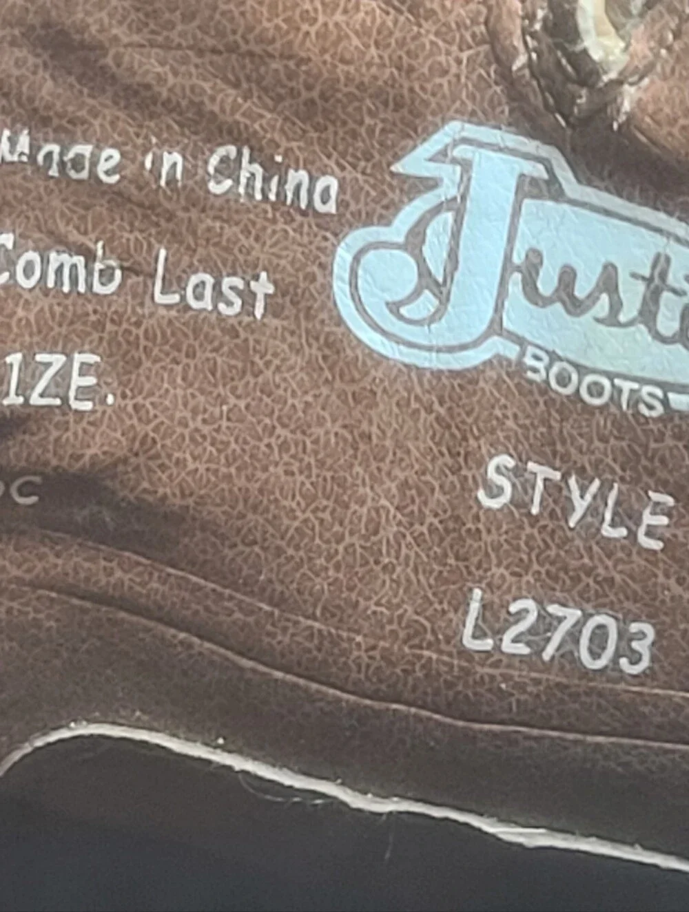 Justin Women's L2703 Brown Leather Cowboy Boots Size 6 (Wide) C